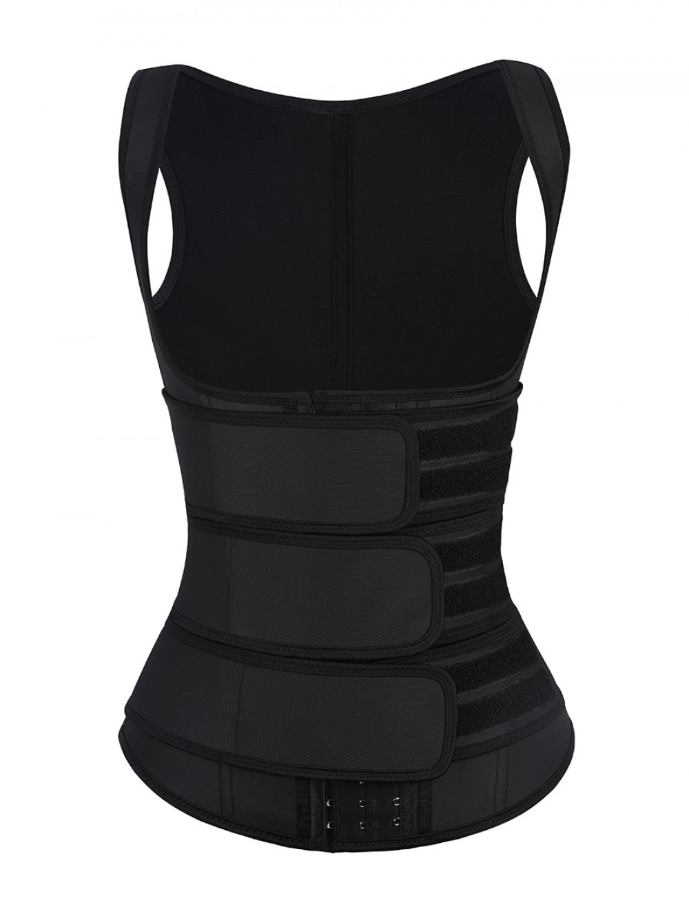 Black Latex Waist Trainer Vest Plus Size 9 Steel Bones Medium Control