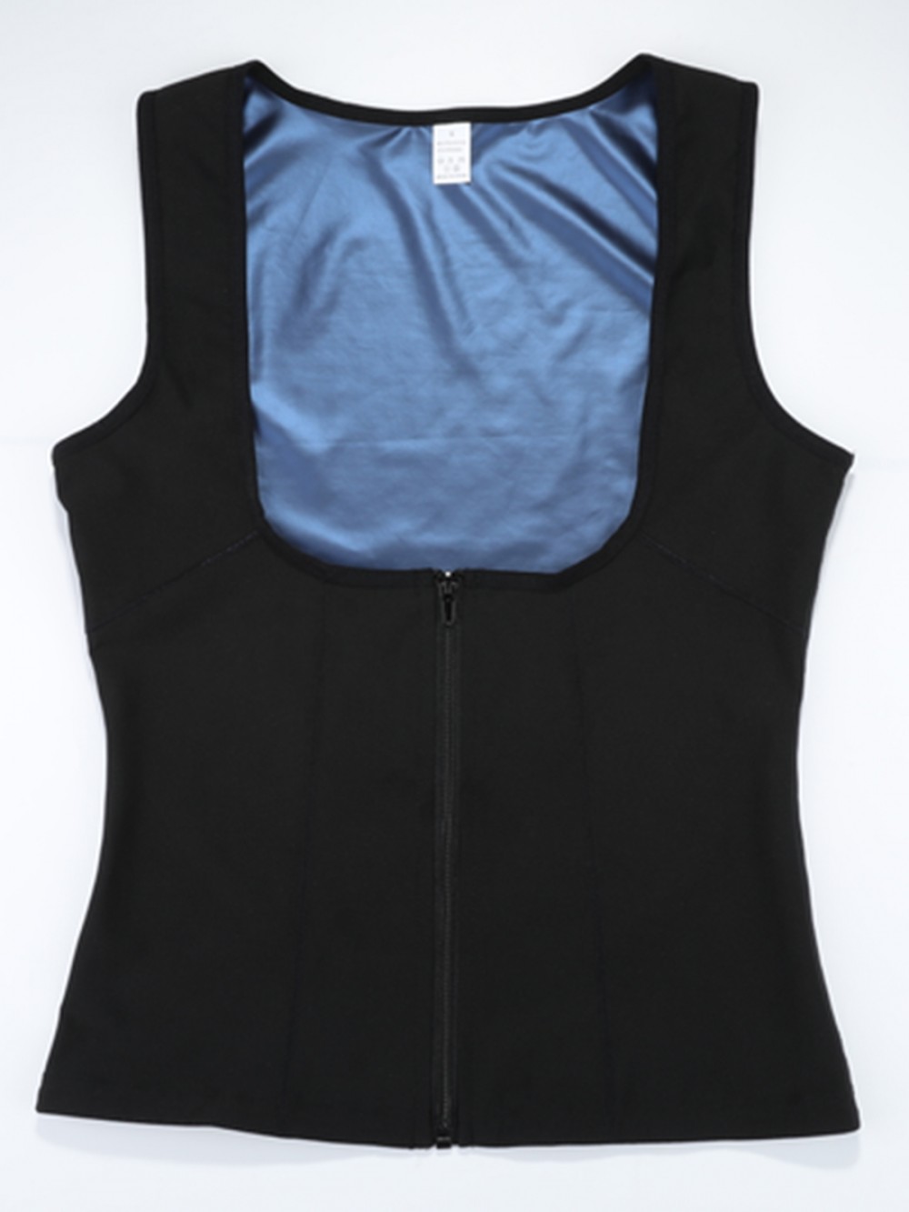 Blue Vest With Zipper Large Size Slimming Stomach