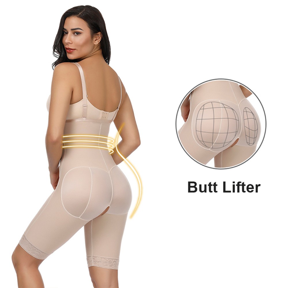 Essential Nude Zipper Underbust Queen Size Bodysuit Hooks Ultimate Stretch