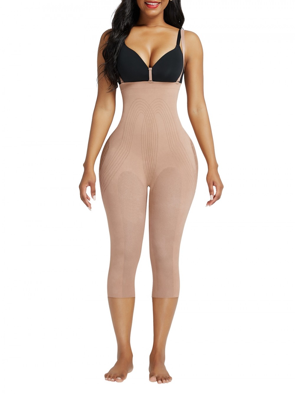 Nude Seamless Adjustable Straps Full Body Shaper Firm Control