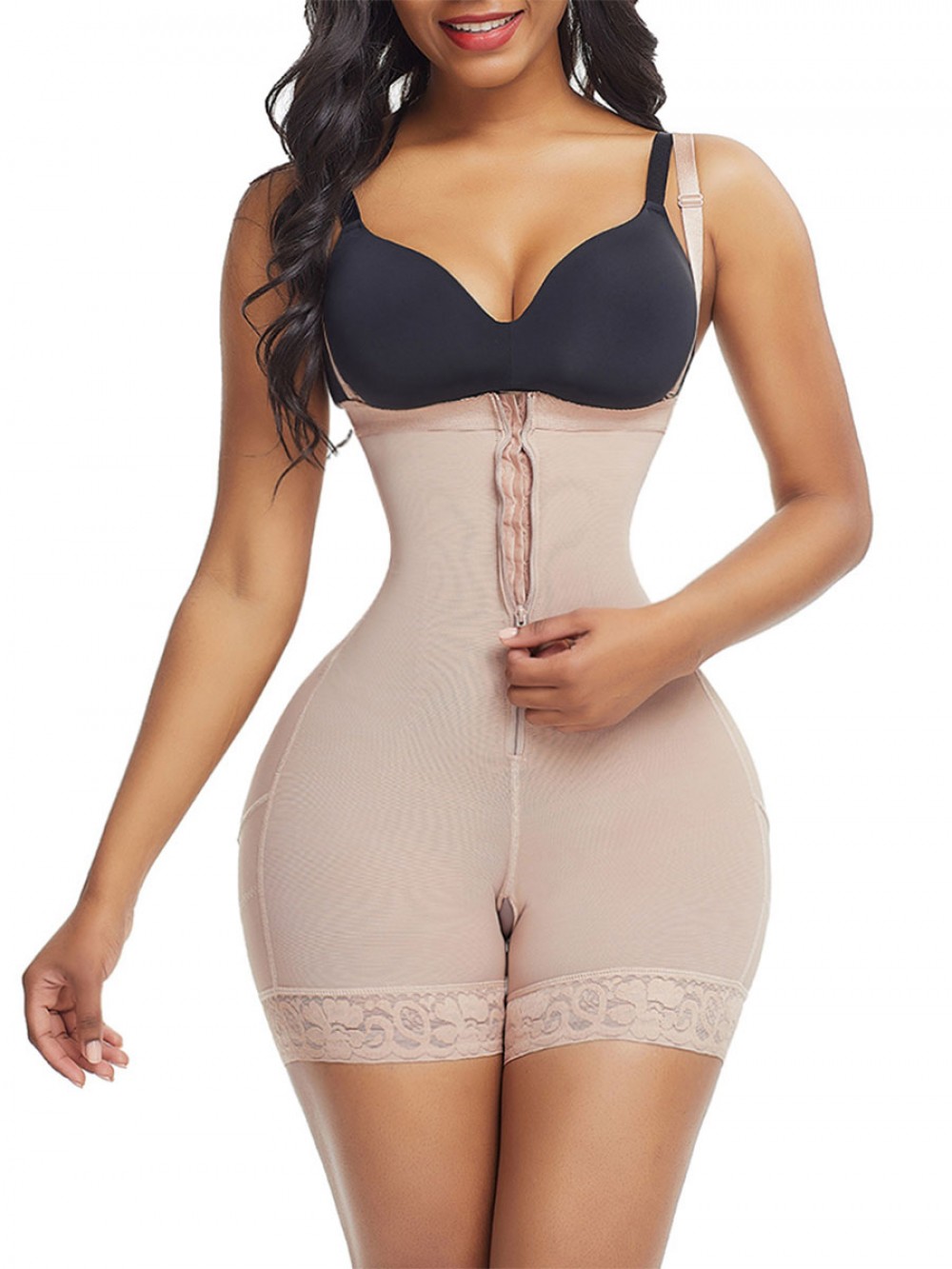 Nude Plus Size Detachable Straps Full Body Shapewear Good Elastic