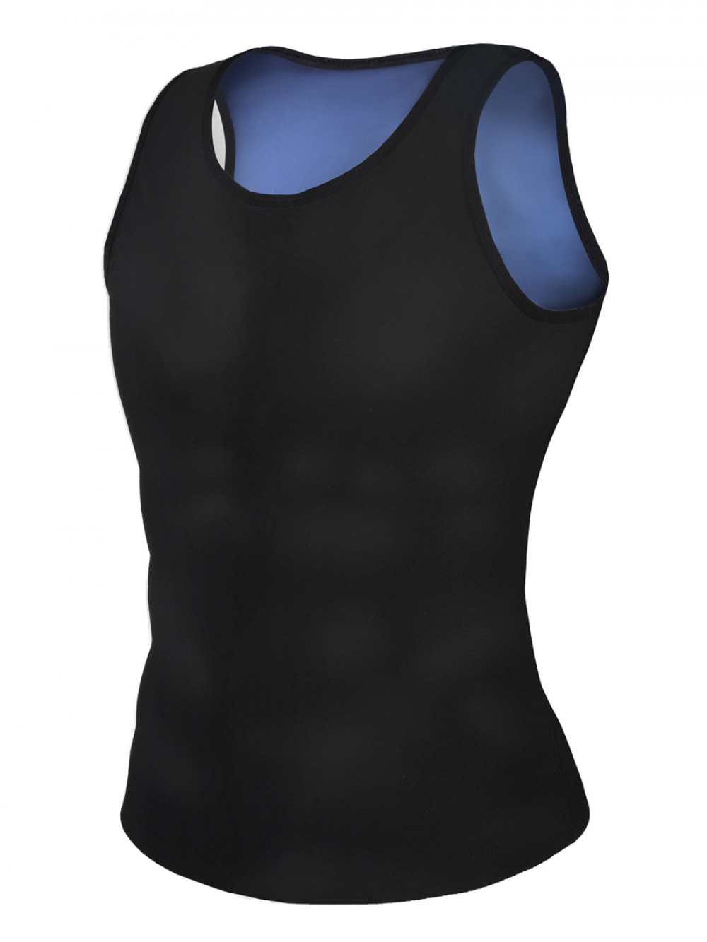 Blue Large Size Sweat Vest Shaper Round Collar For Workout