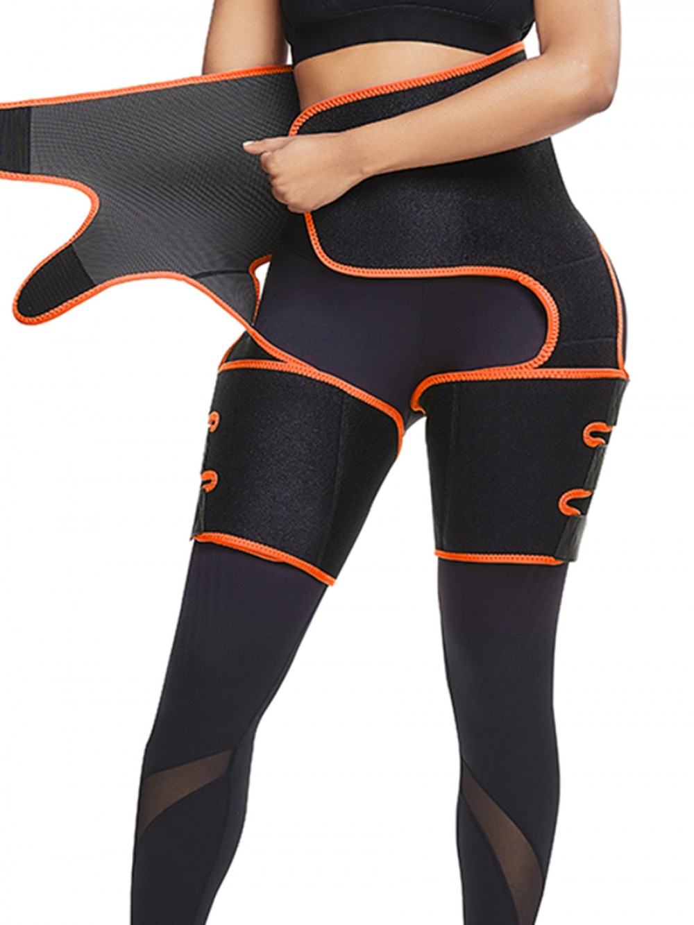 Orange Sticker High Waist Neoprene Thigh Shaper For Weight Loss
