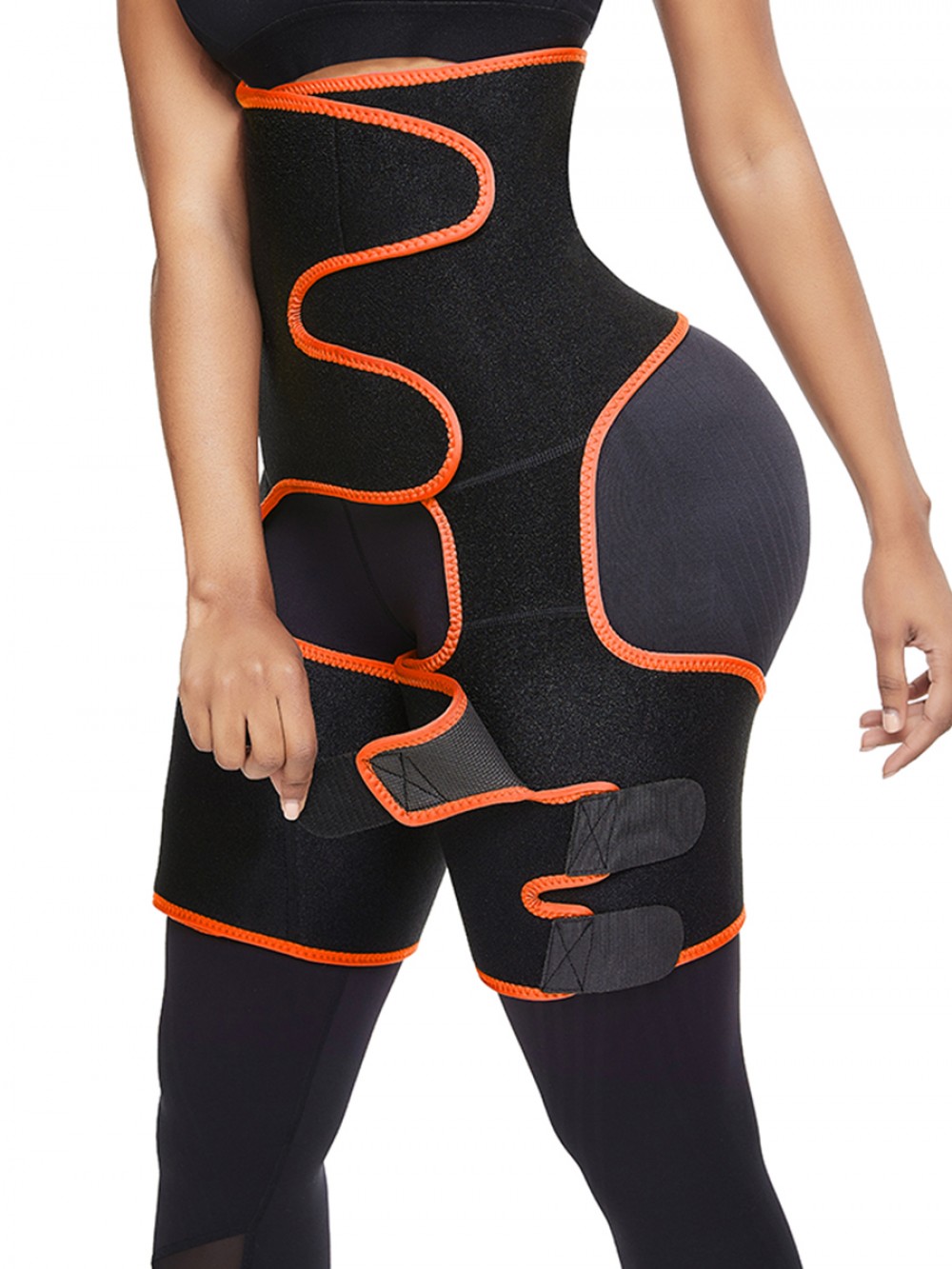 Orange Sticker High Waist Neoprene Thigh Shaper For Weight Loss