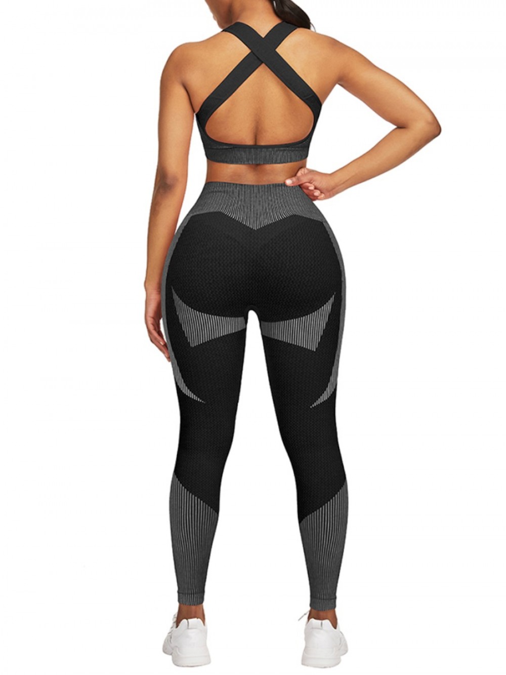 Seamless Cross Yoga Suit Ankle Length Sensual Curves