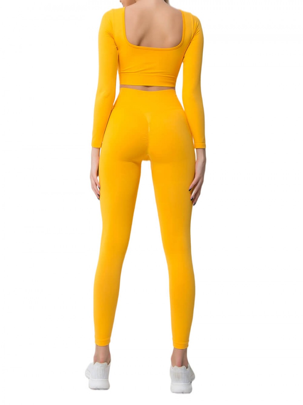 Yellow Contouring Sensation Workout Apparel For Hanging Out