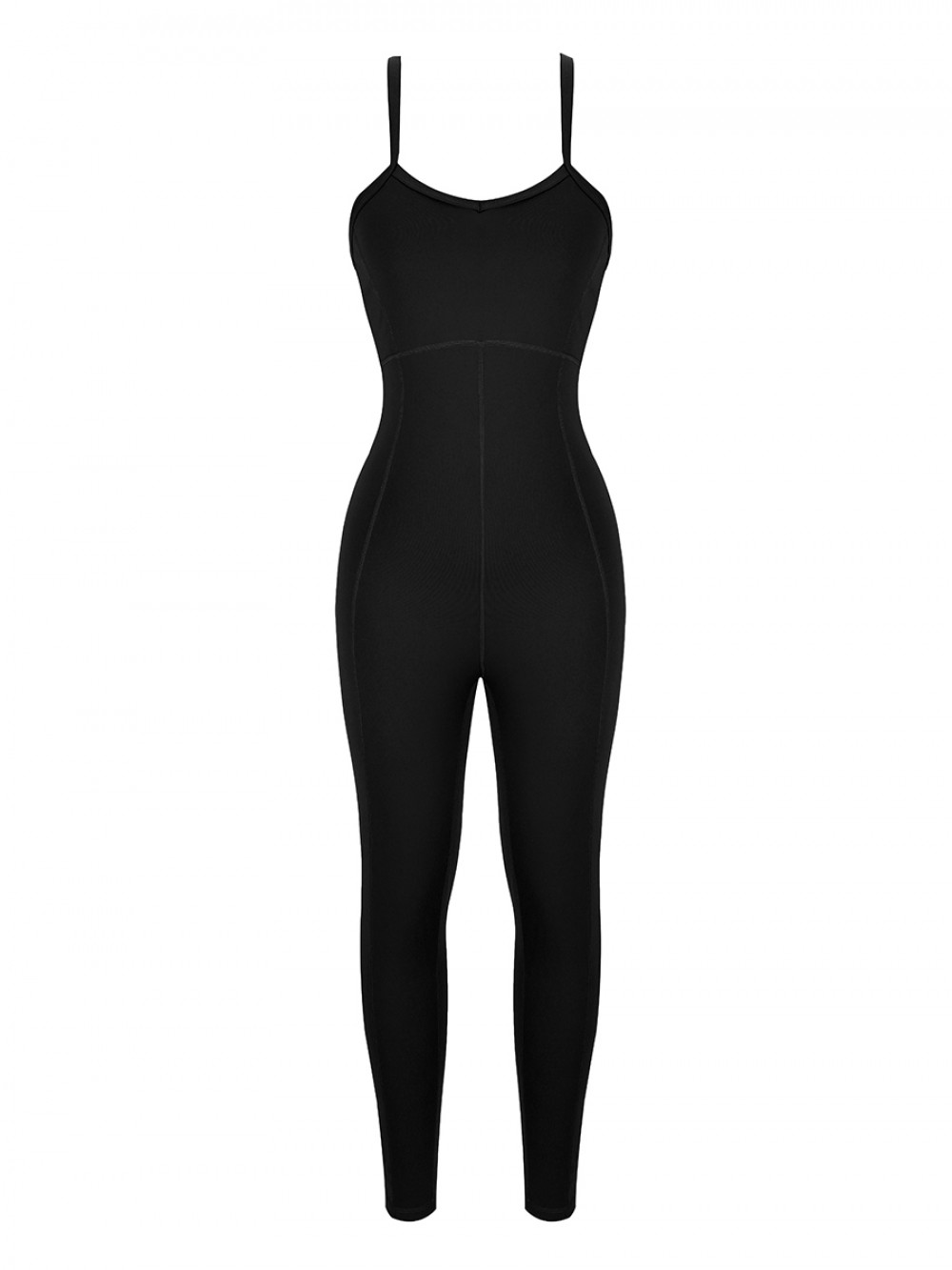 Black Strappy Back Removable Pads Yoga Bodysuit Quick Drying