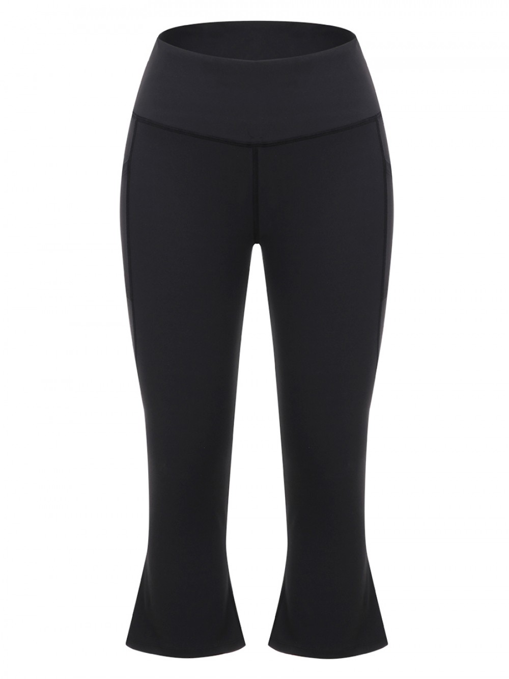 Powerful Black High Rise Keen-Length Yoga Pants Kinetic Fashion