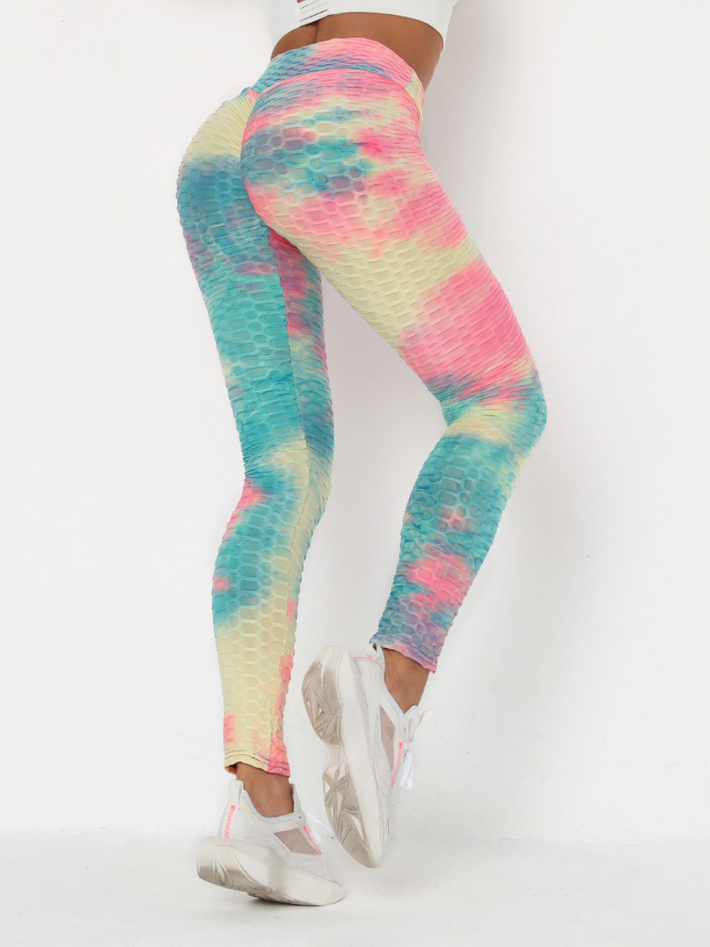 Cutie Ruched Legging Ankle-Length Jacquard Ladies Activewear
