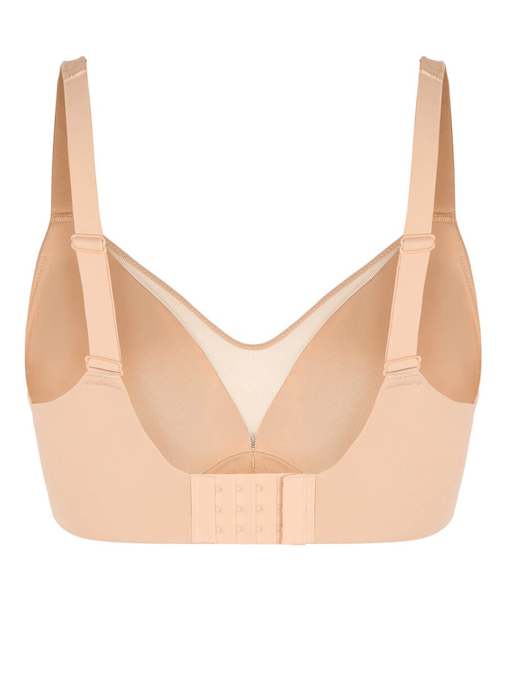 Unlined Minimizer Comfort Bra Full Coverage Underwire Sheer Mesh Plunge