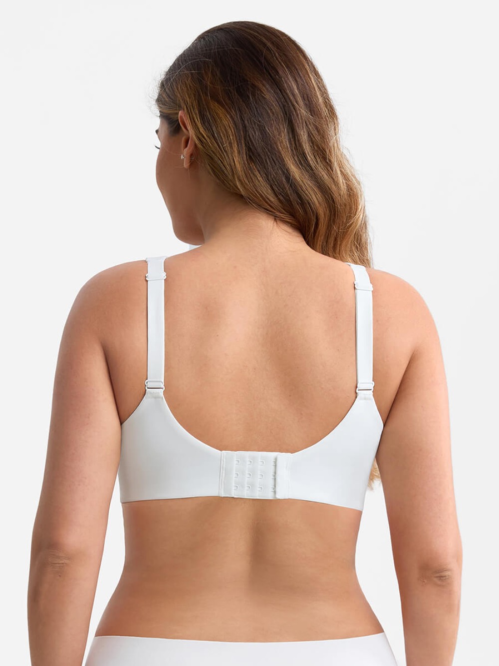 Wide Side Smoothing Minimizer Bra Unlined Underwire Sheer Mesh Plunge