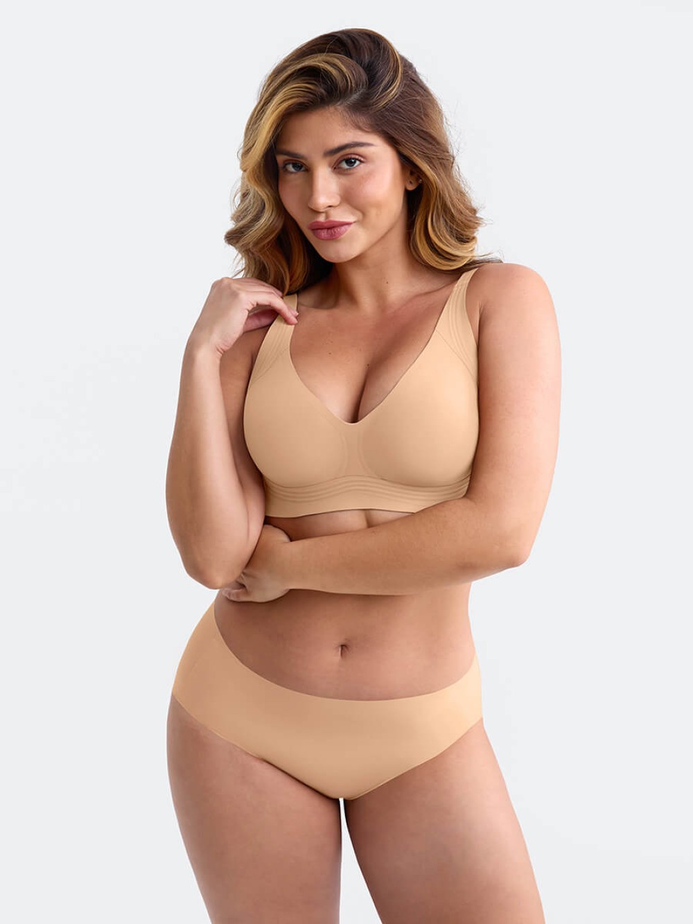 Daily Multi Wear Wireless Bra W Jelly Strip Lift 4 Row Adjustable Back