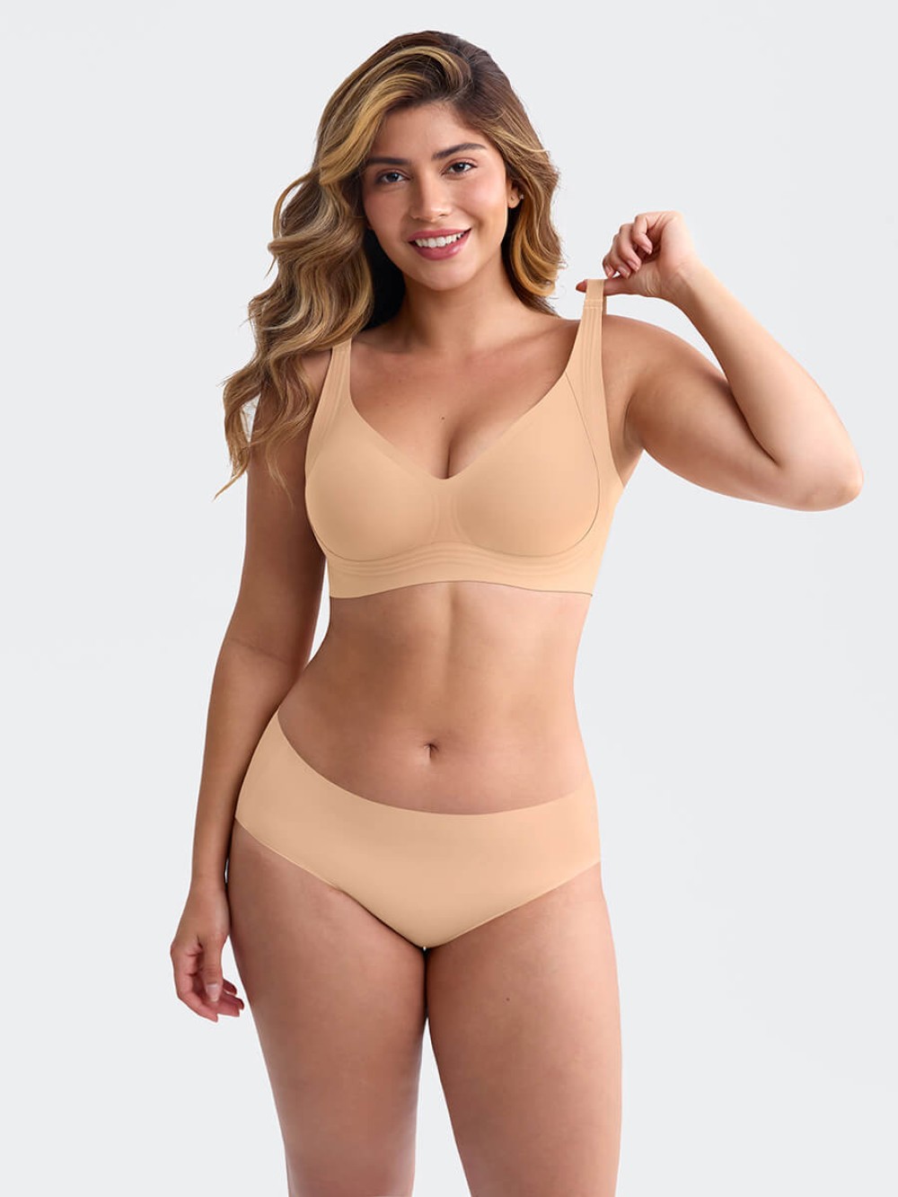 Daily Multi Wear Wireless Bra W Jelly Strip Lift 4 Row Adjustable Back