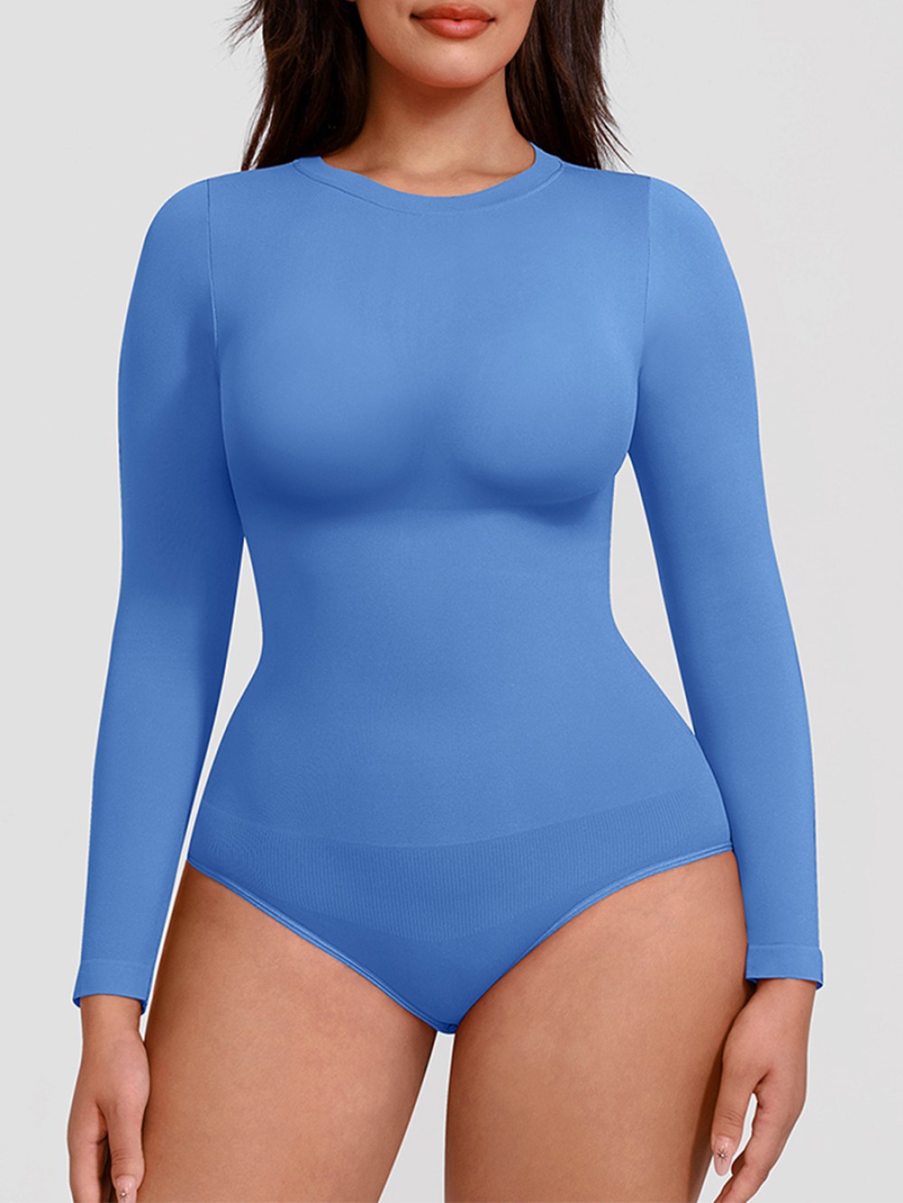 Seamless Tummy Control Snap Crotch Briefs Bodysuit