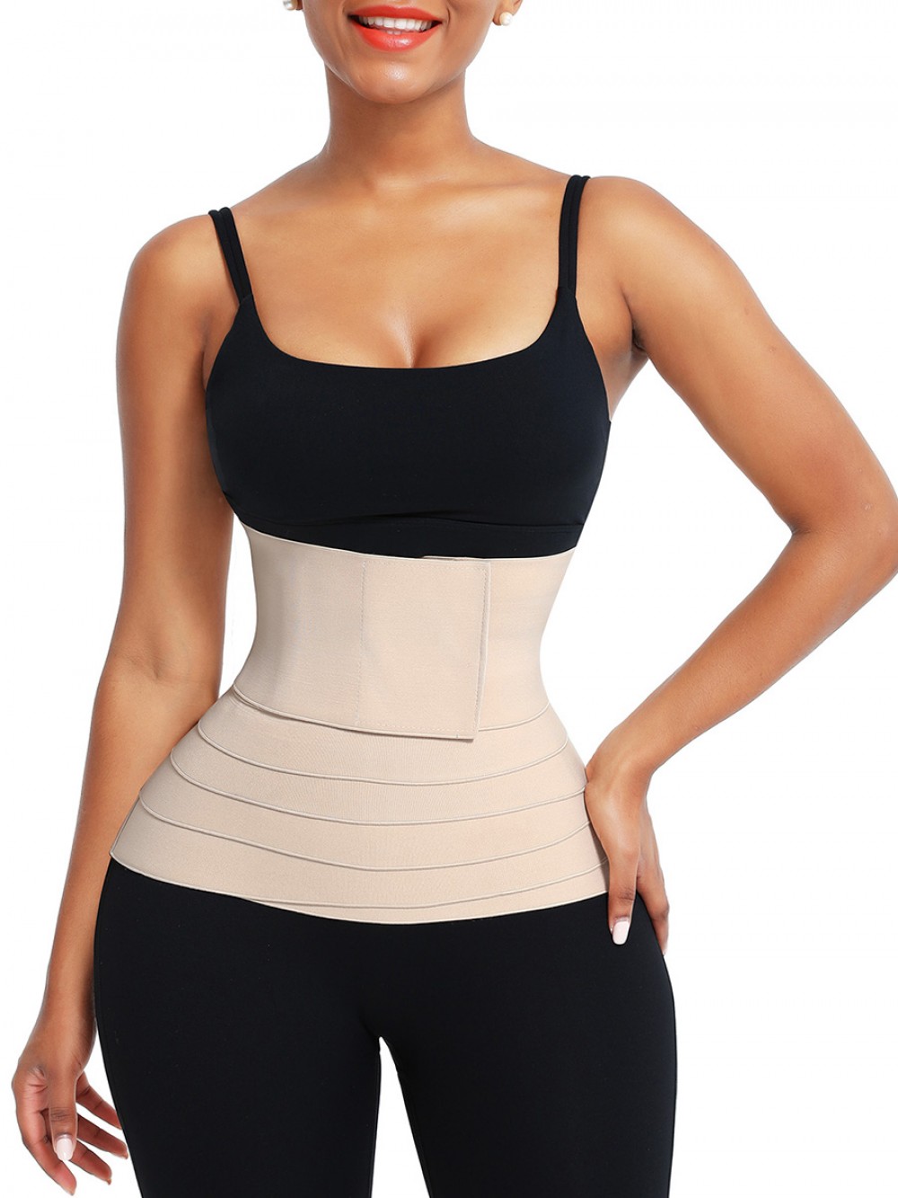 Nude Elasticity Knit Bandage Waist Wrap Waist Trainer For Lose Weight Belly Tummy Trimmer
