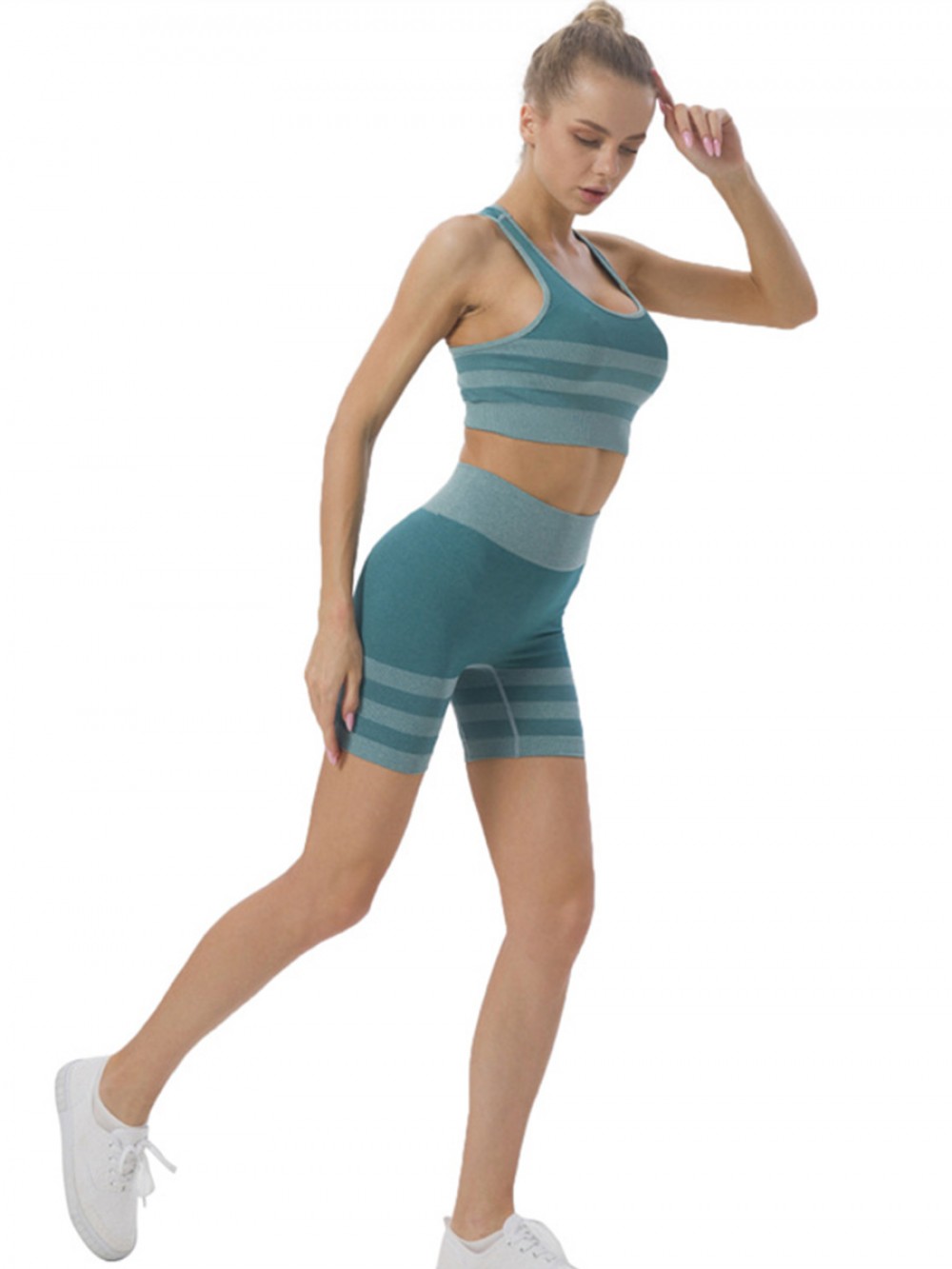 Wholesale Elasticity Knit Sport Jogging Wear Fitness Yoga Short Set