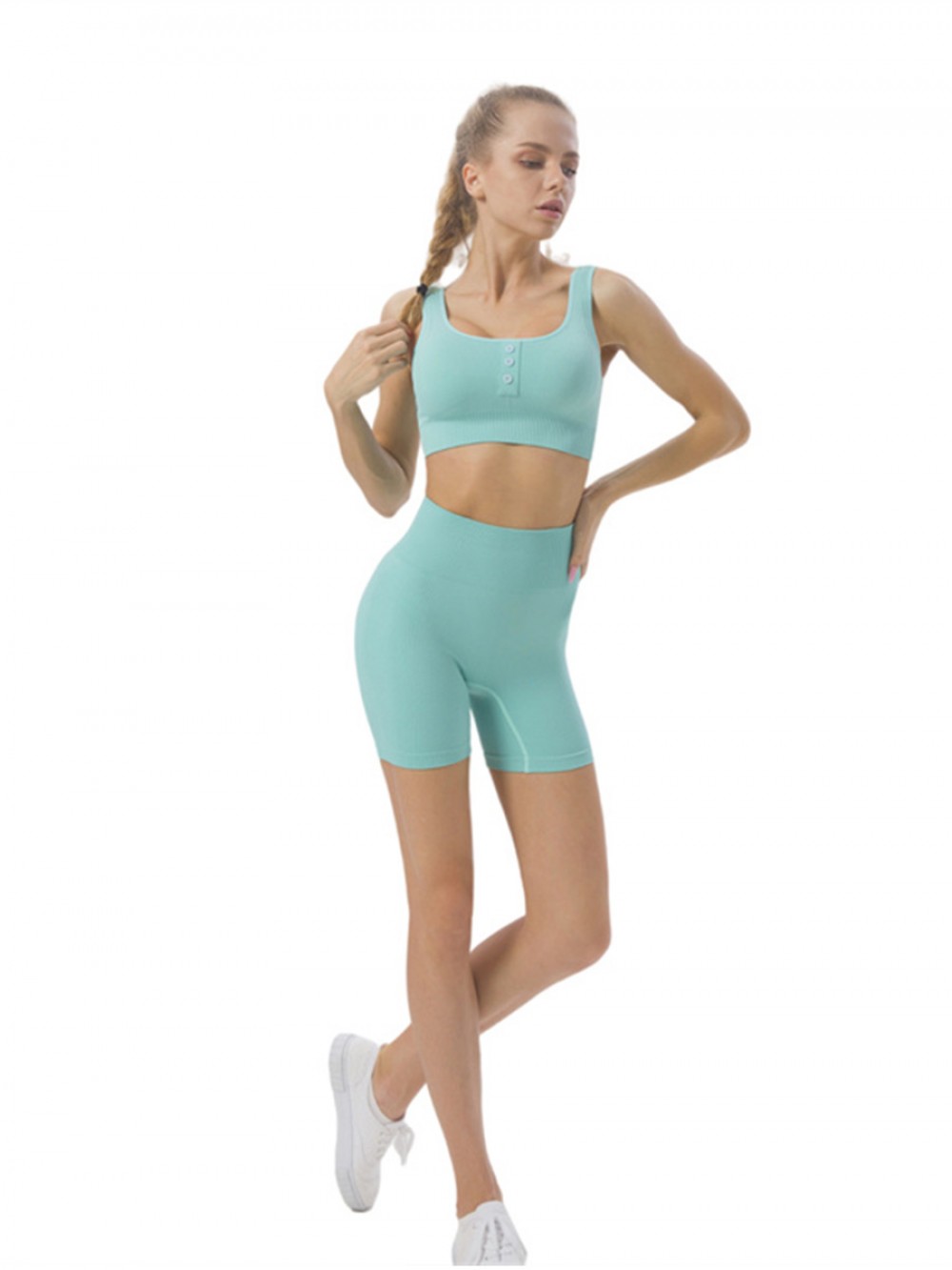 Wholesale New Listing Elasticity Knit Hot Short Yoga Sport Set