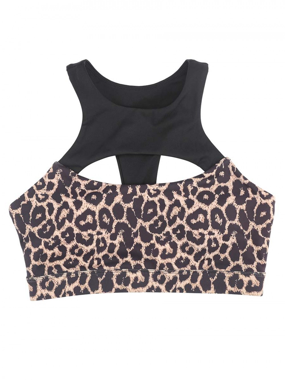 2022 New Design Leopard Print Elasticity Knit Women Yoga Bra
