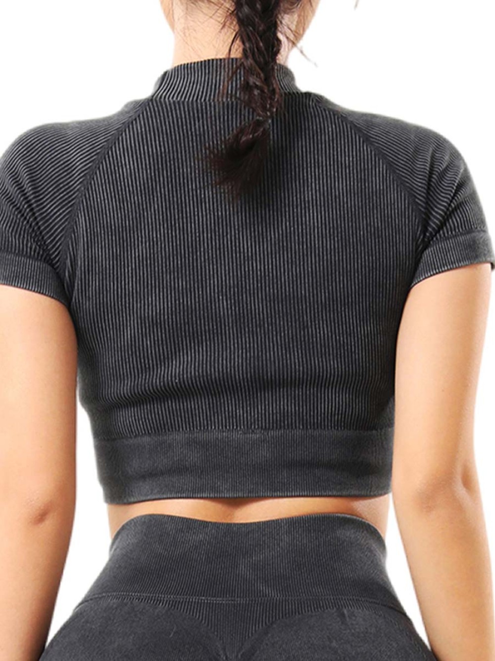 Wholesale Short SleeveHigh Waist Women Seamless Yoga Crop Tops