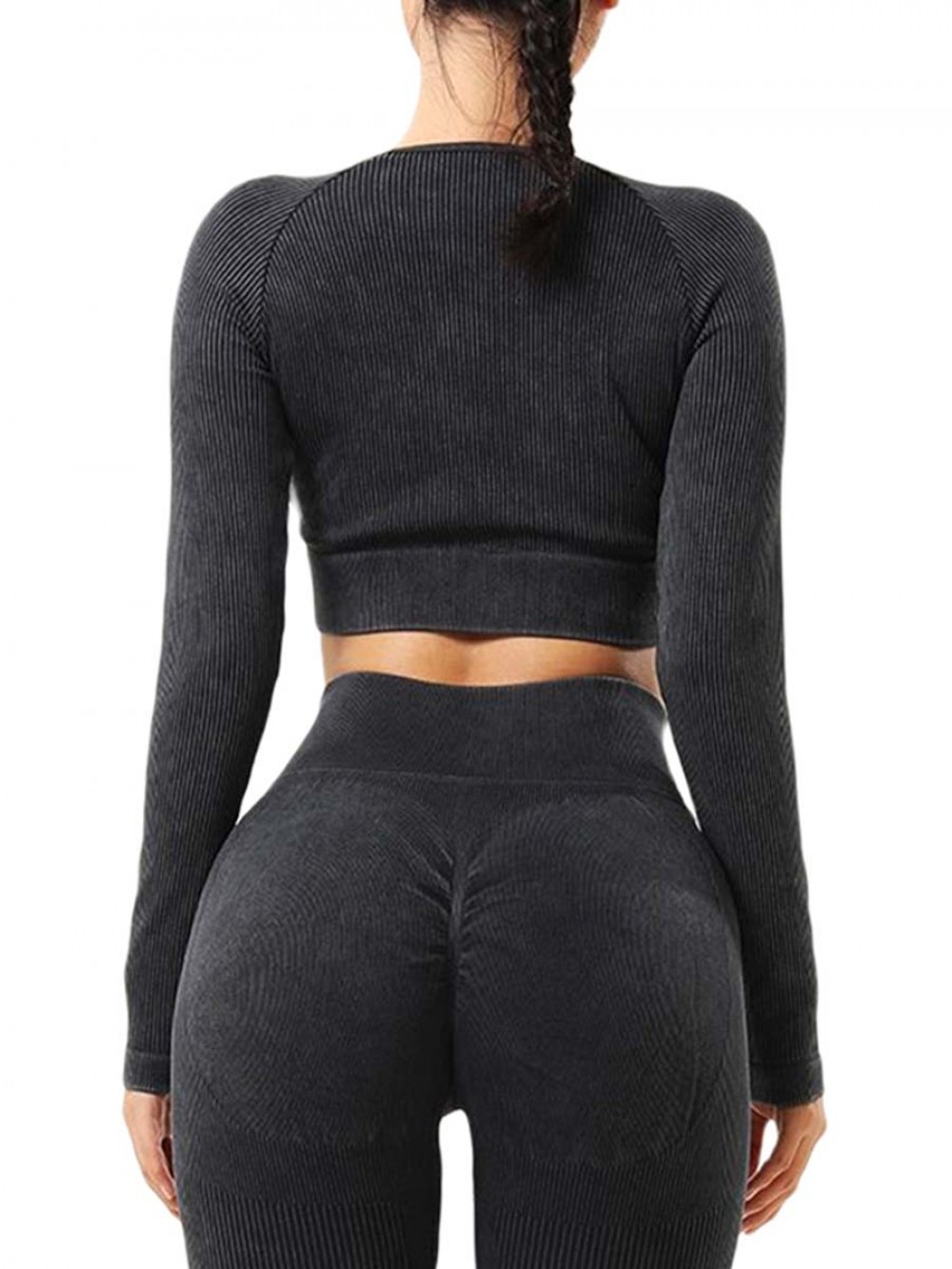 Spring Tight Long Sleeve Tight Crop Tops