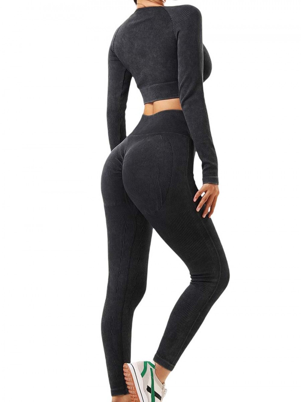 Spring Tight Long Sleeve Tight Crop Tops