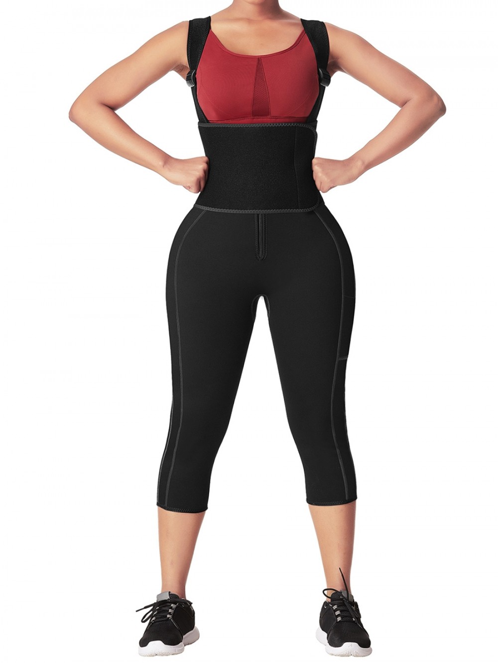 Black Neoprene Waist And Thigh Trainer Body Shaper Custom Logo