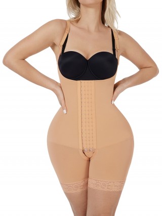 Coffee Color Hourglass Body Shaper Underbust Zipper Slim Waist