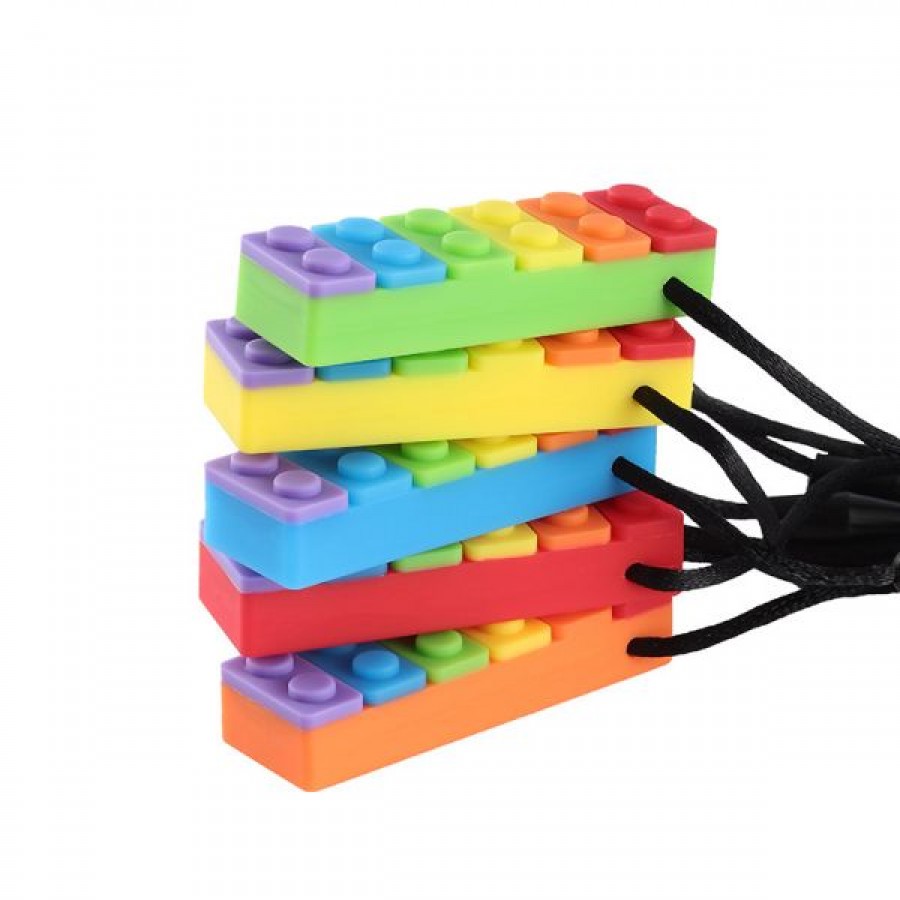 Colorful silicone building blocks baby teether toys