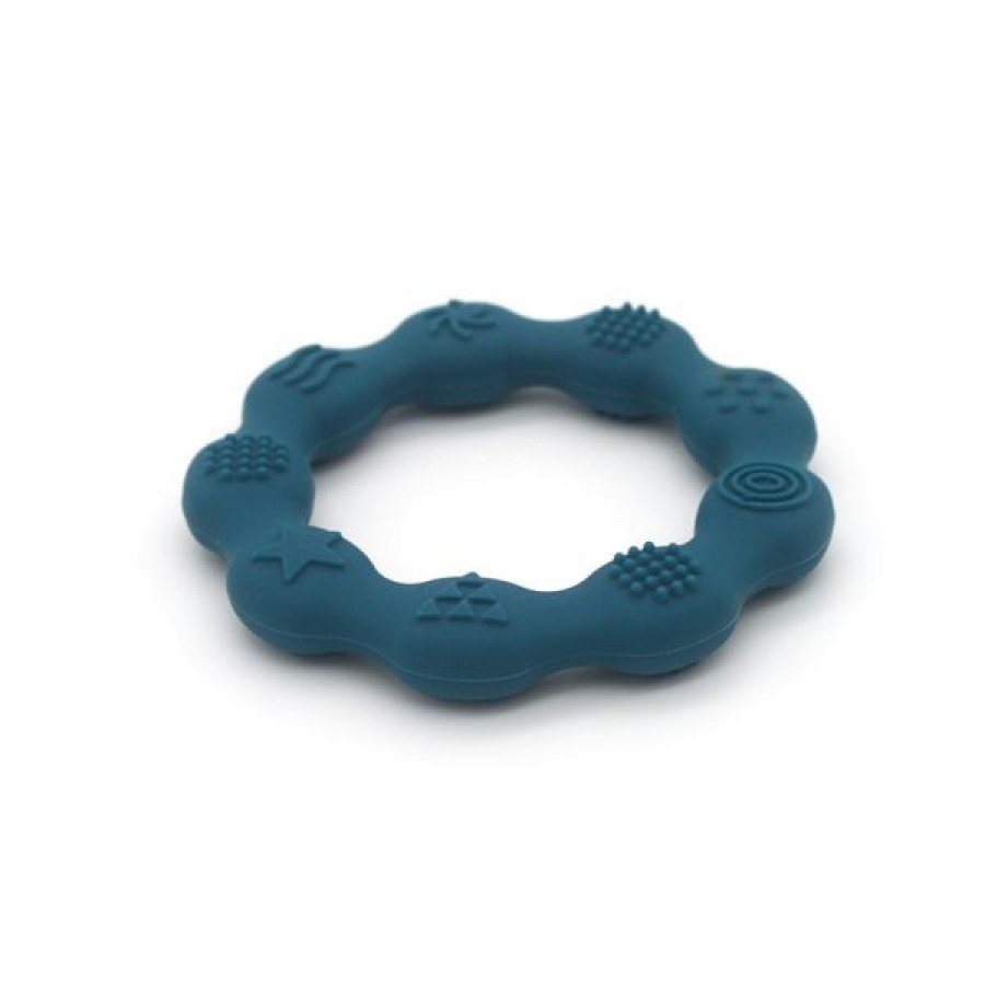 Colorful embossed silicone baby teether bracelet