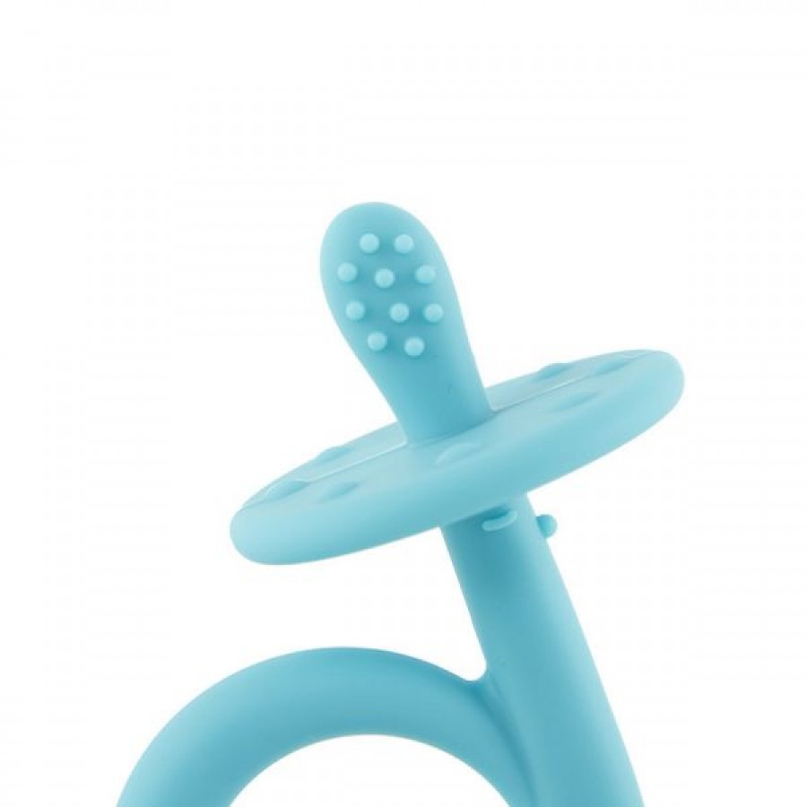 Round standing silicone baby teether toothbrush