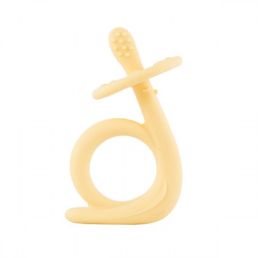 Round standing silicone baby teether toothbrush