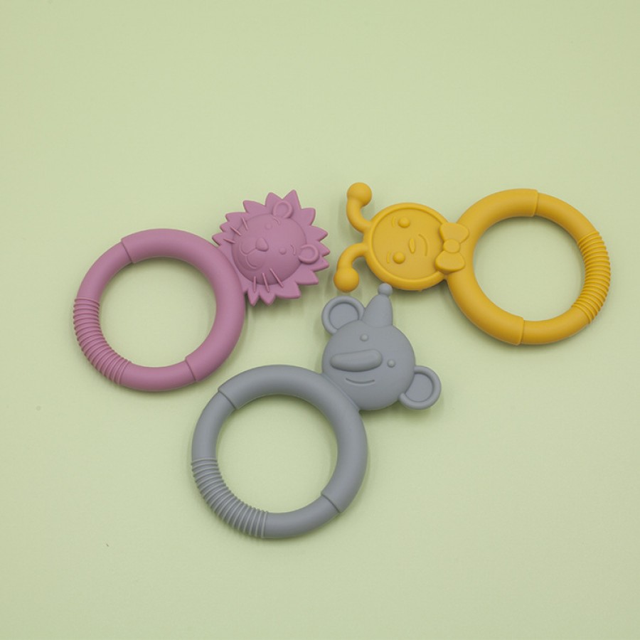 Animal shaped small silicone baby teether