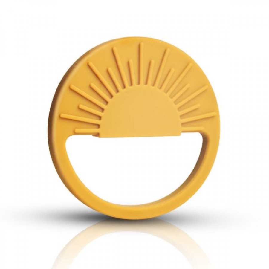 Sun pattern round silicone baby teether