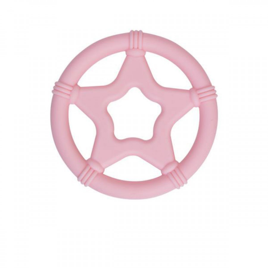 Round colorful hollow silicone baby teether toy