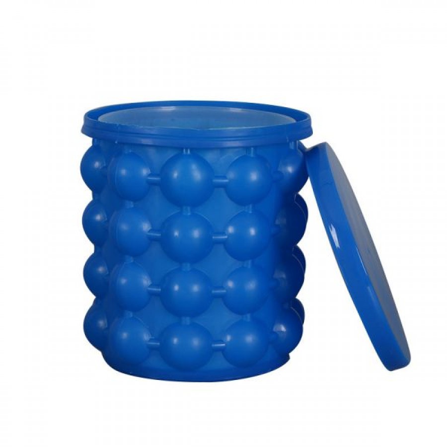 Cylindrical silicone ice bucket