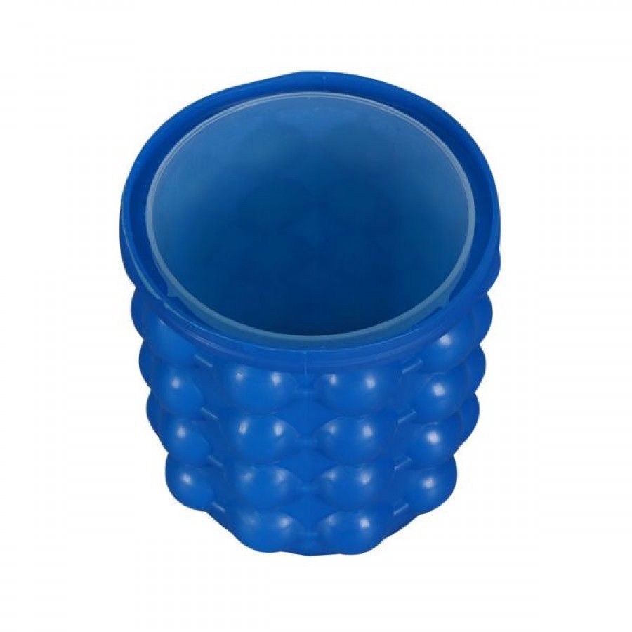 Cylindrical silicone ice bucket