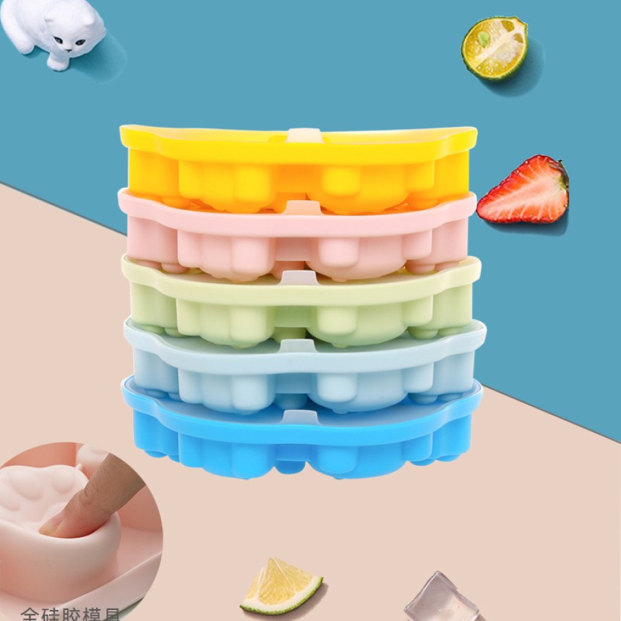 Colorful animals 6 compartment silicone ice tray