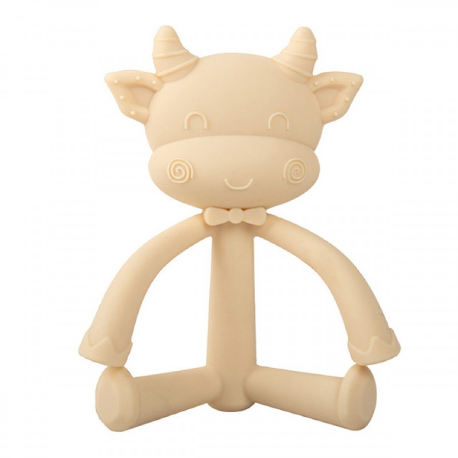 Cartoon cow & sheep shaped silicone baby teether toy