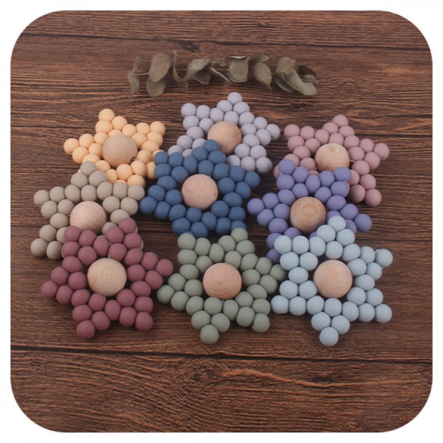 Silicone Bead Star Teether Ring