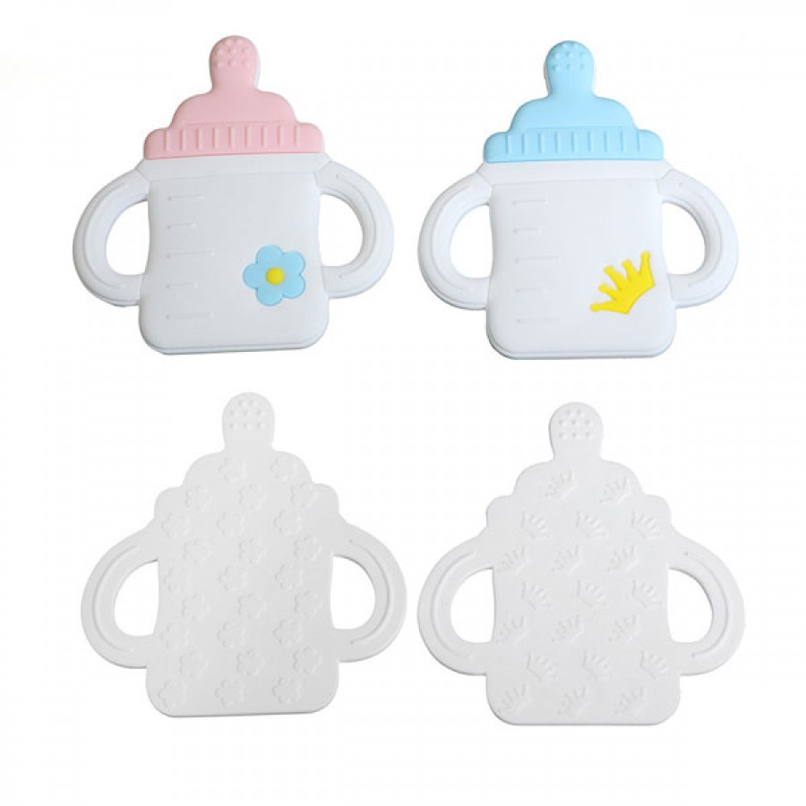 Wholesale Custom Bulk BPA Free Silicone Baby Bottle Shape Baby Teether