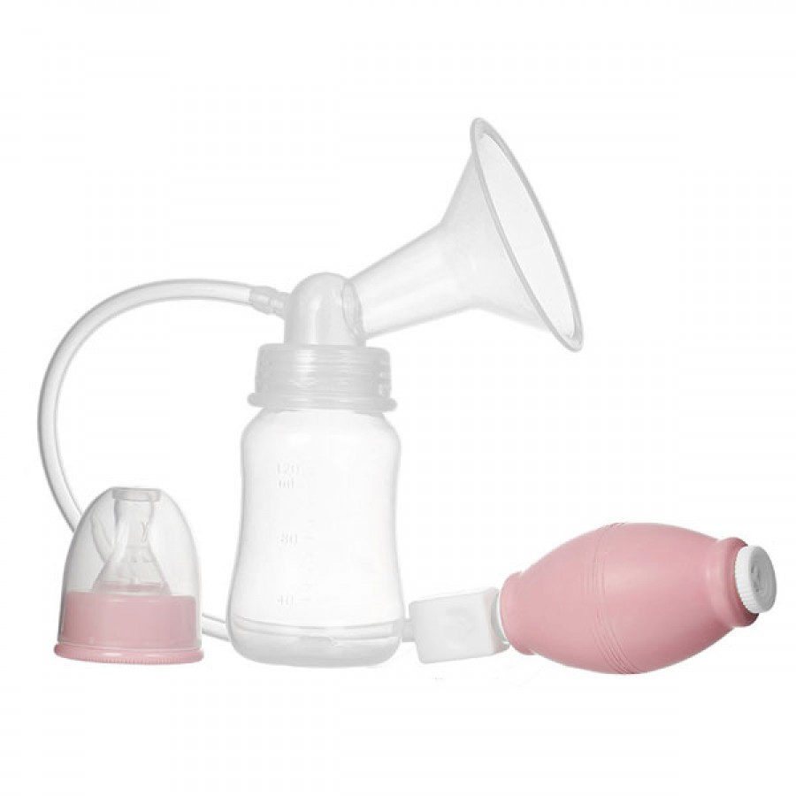 Silicone manual breast pump with pump