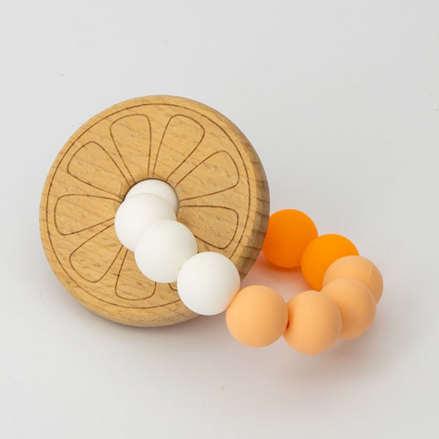 Food Grade Silicone Wooden Animals Teether Ring