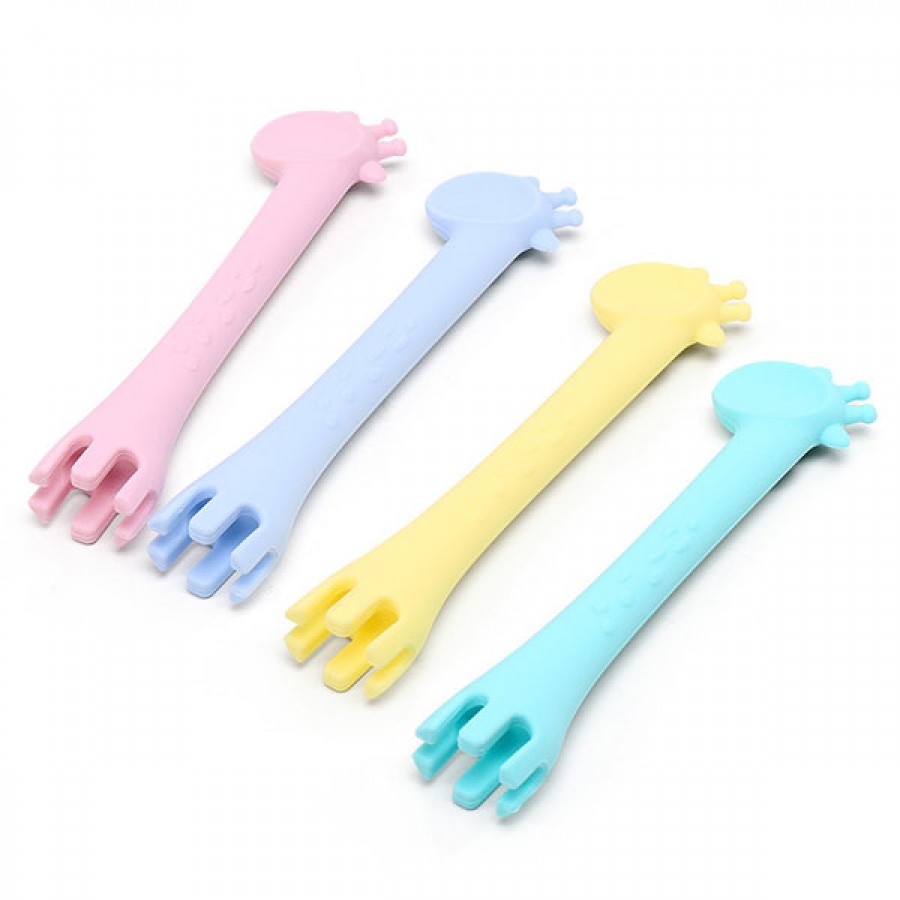 Giraffe Shape Silicone Baby Feeding Spoon