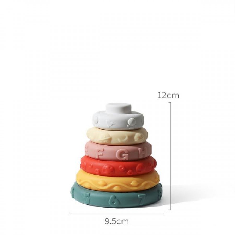 Hot Selling Food Grade BPA Free Educational Silicone Baby Stacking Toys