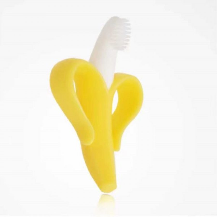 Top Quality BPA Free Food Grade Silicone Baby Banana Massaging Toothbrush