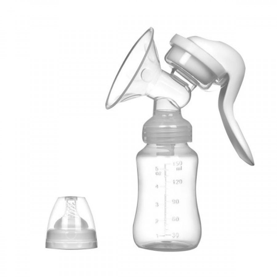 Silicone manual breast pump with handle