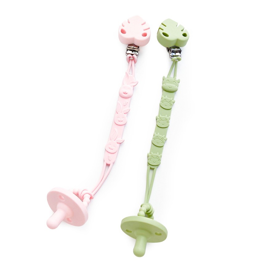 Silicone pacifier clip