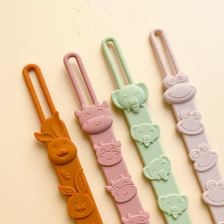 Silicone pacifier clip