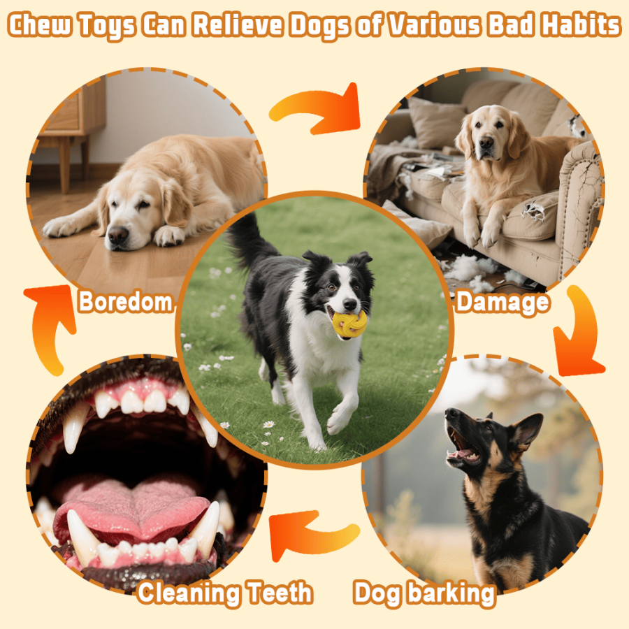 Pet natural rubber ball chewing toy