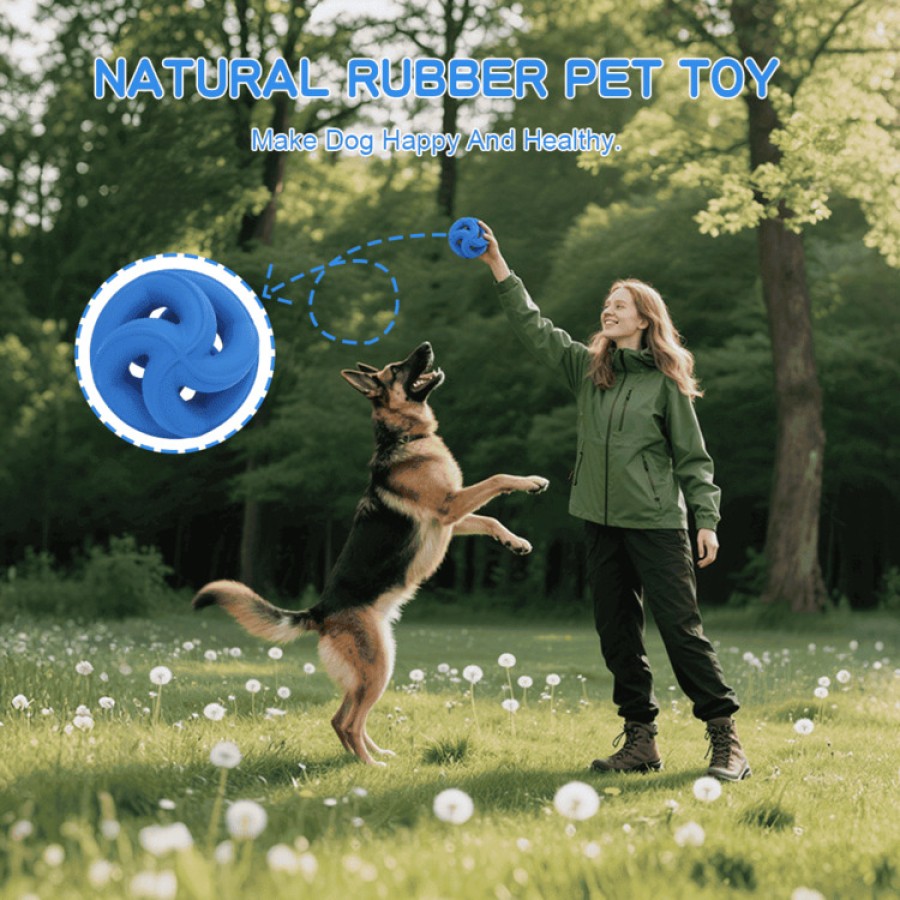 Pet natural rubber ball chewing toy